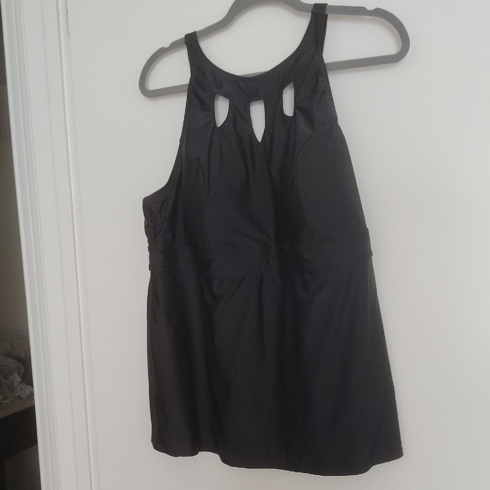 Black Tank Top with Cut Out Design